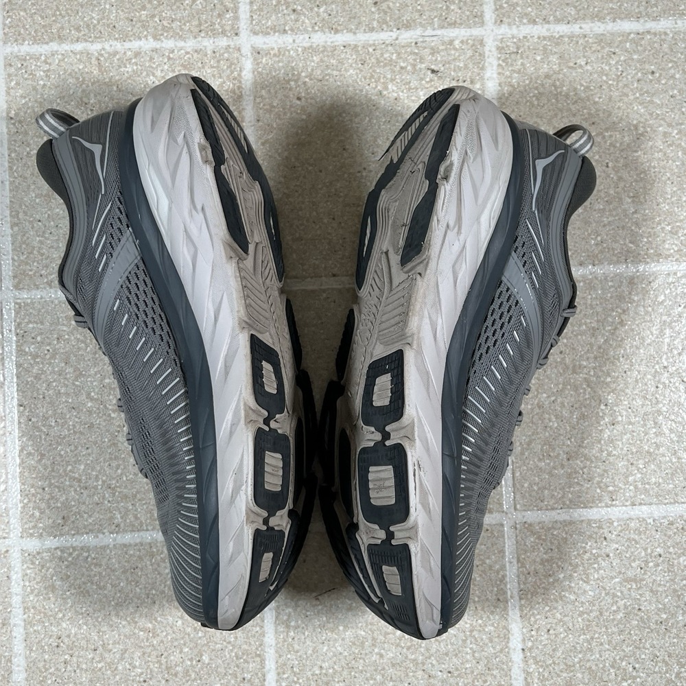 Hoka One One Mens Size 10.5 Bondi 7 Grey Gym Running Shoes Walking Sneakers - Picture 8 of 8